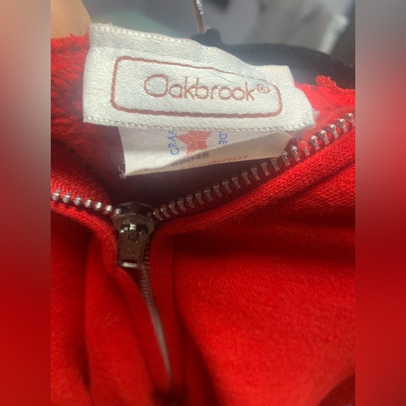 Women’s 80’s Full Zip Sweatshirt Made in the USA Red Retro - Picture 2 of 4